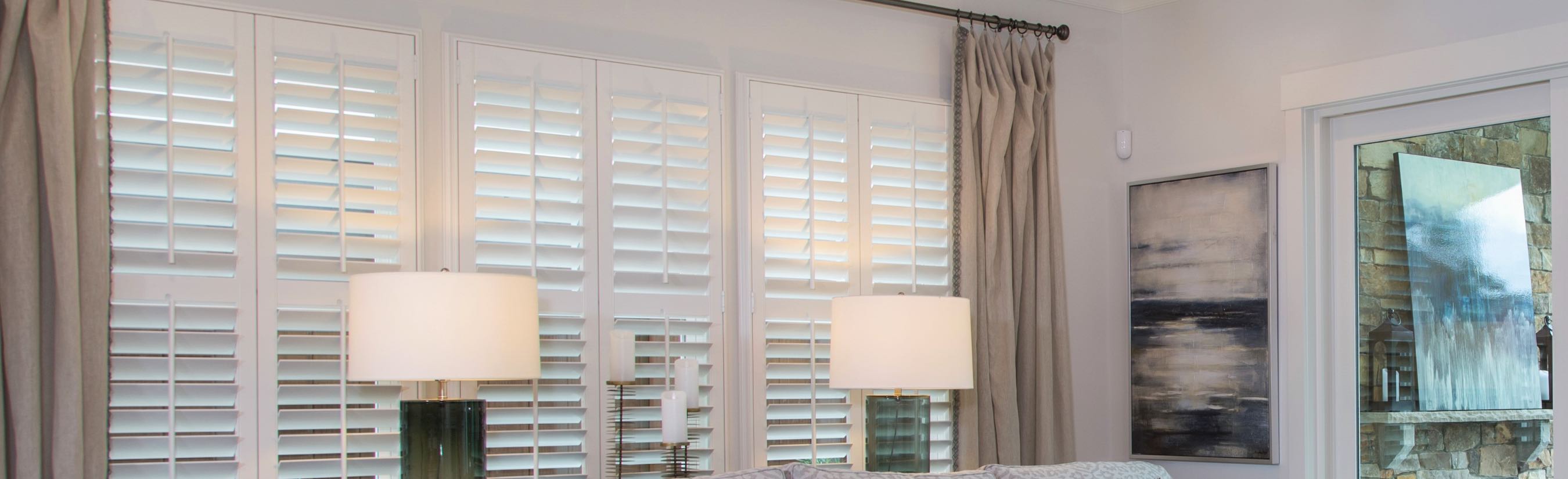 White Plantation Shutters in Living Room